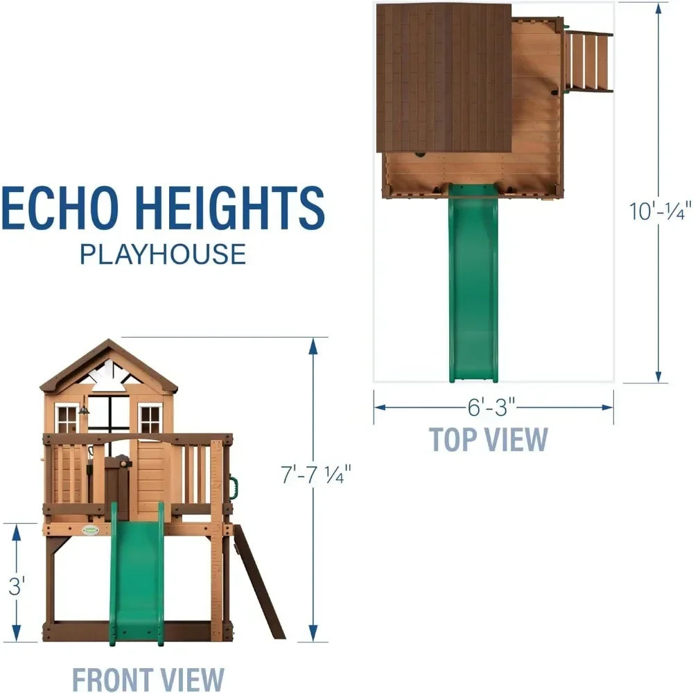 Playhouse, Play Kitchen, 6 Ft Wave Slide