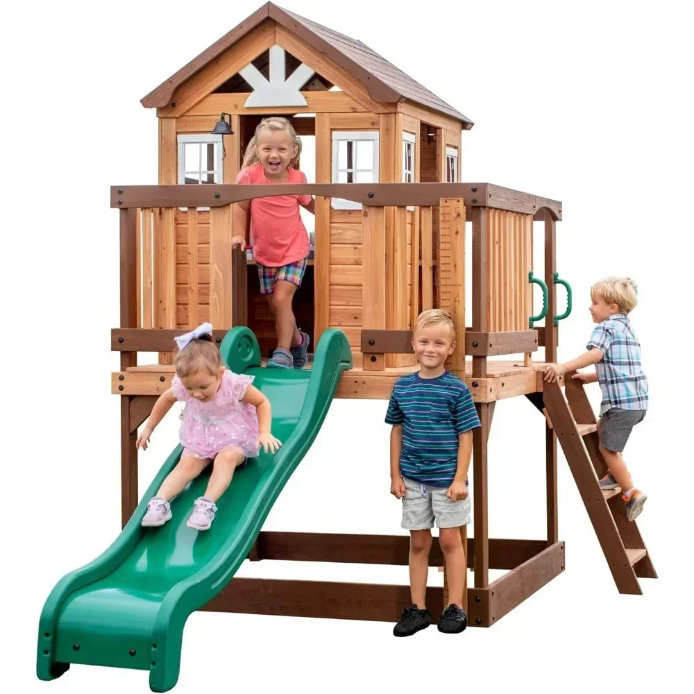 Playhouse, Play Kitchen, 6 Ft Wave Slide