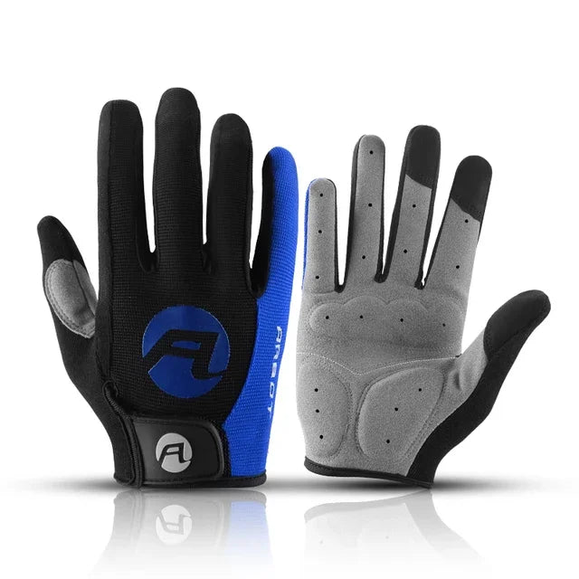 Men/Women Summer Full Finger Cycling Gloves-Black