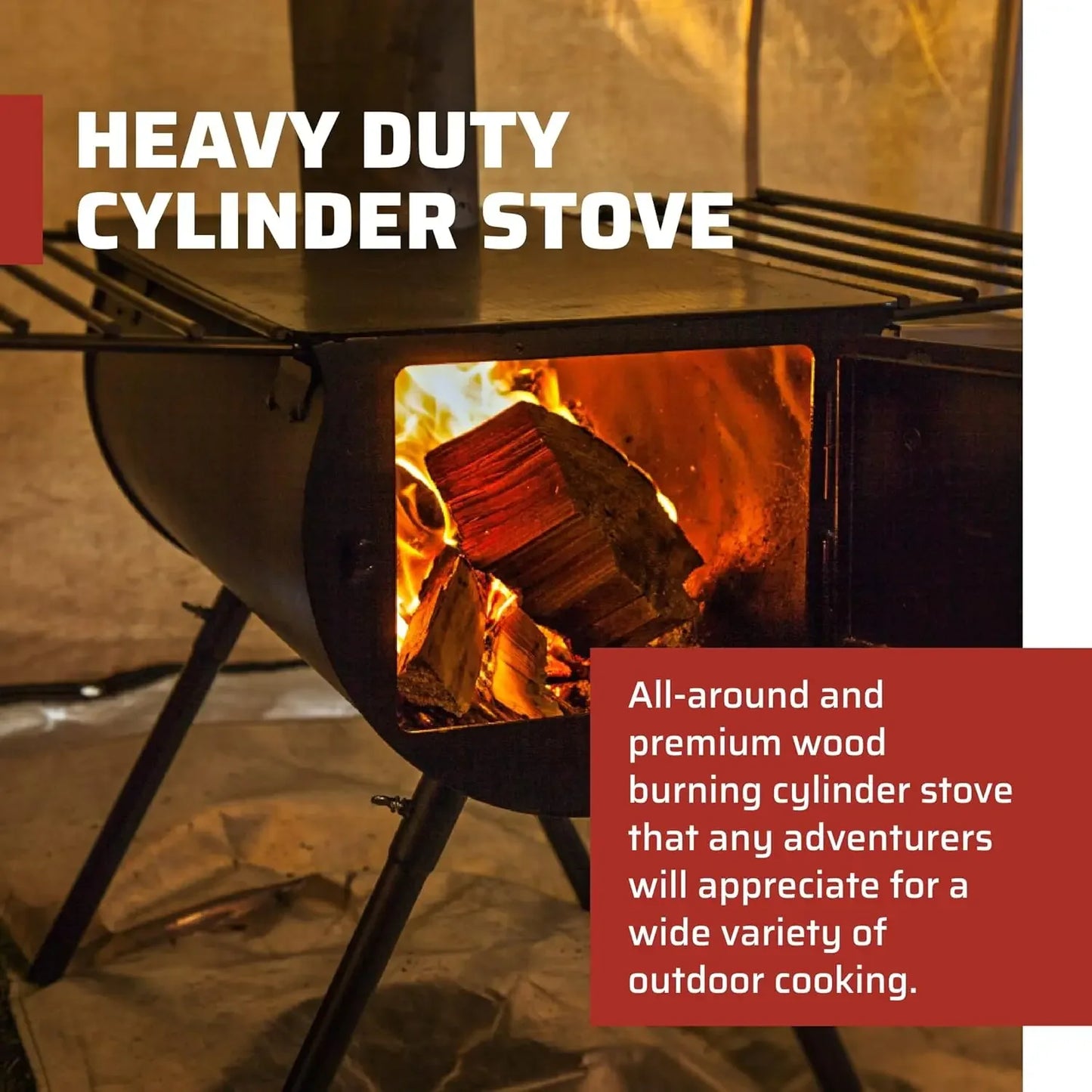 Wood-Burning Stove Cylinder System for Wall Tent Camping