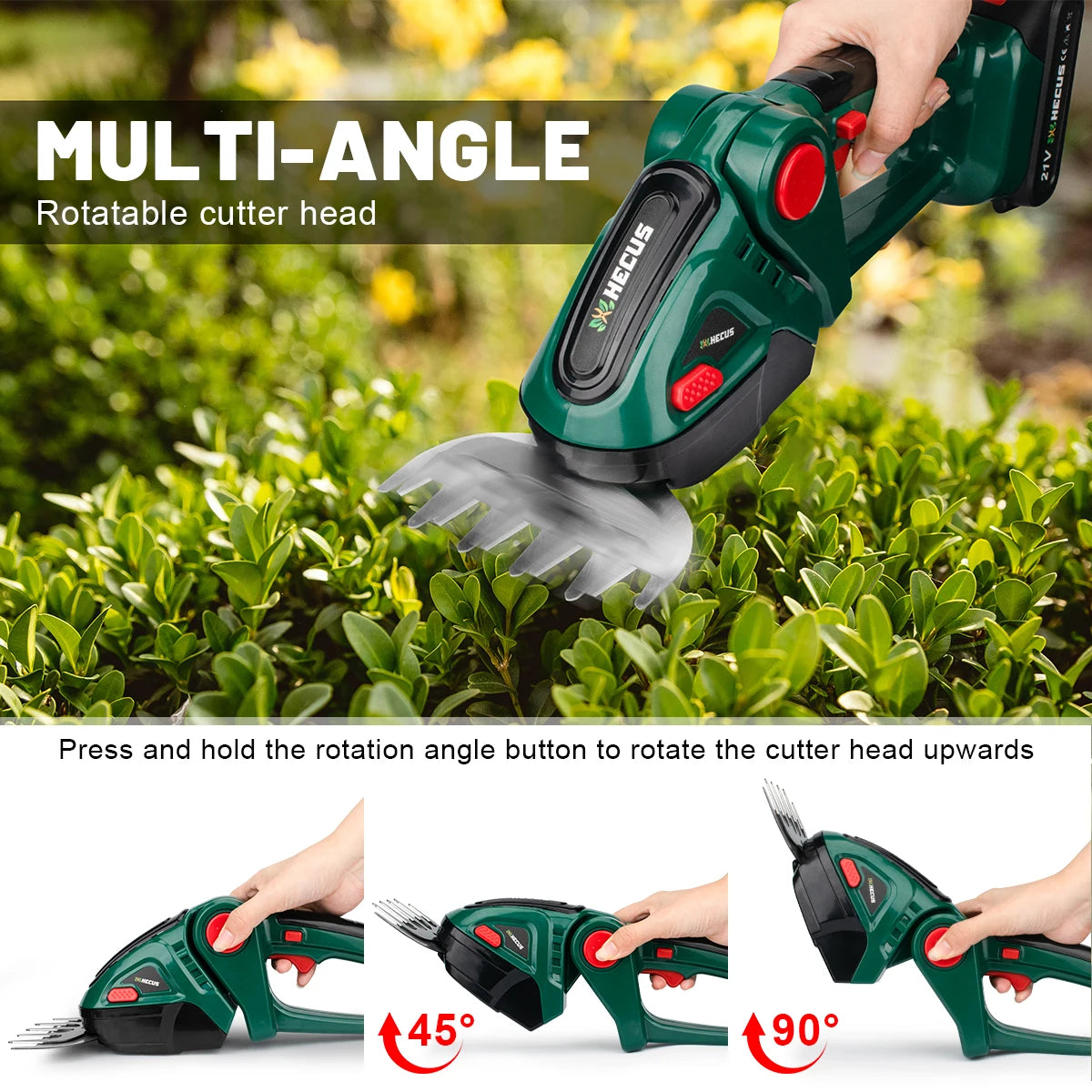 S 2 IN 1 Cordless Electric Hedge Trimmer