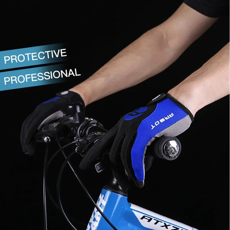 Men/Women Summer Full Finger Cycling Gloves-Black