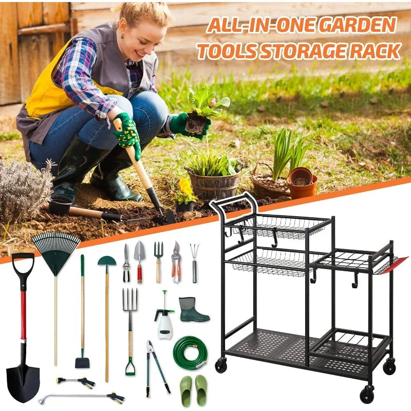 Garden Tool Organizer with Wheels