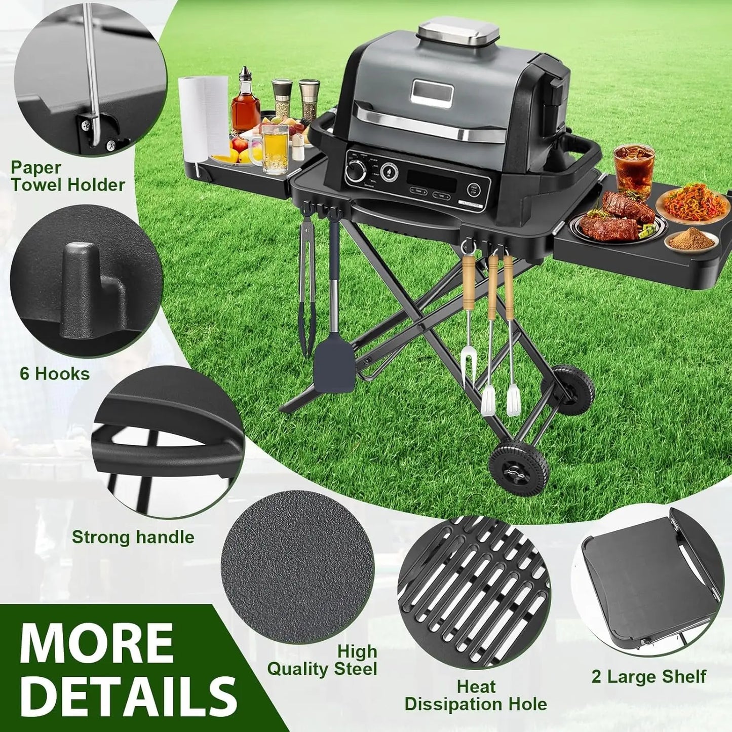 Outdoor Grill Table Cart