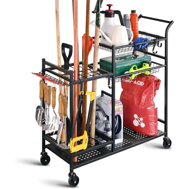 Garden Tool Organizer with Wheels