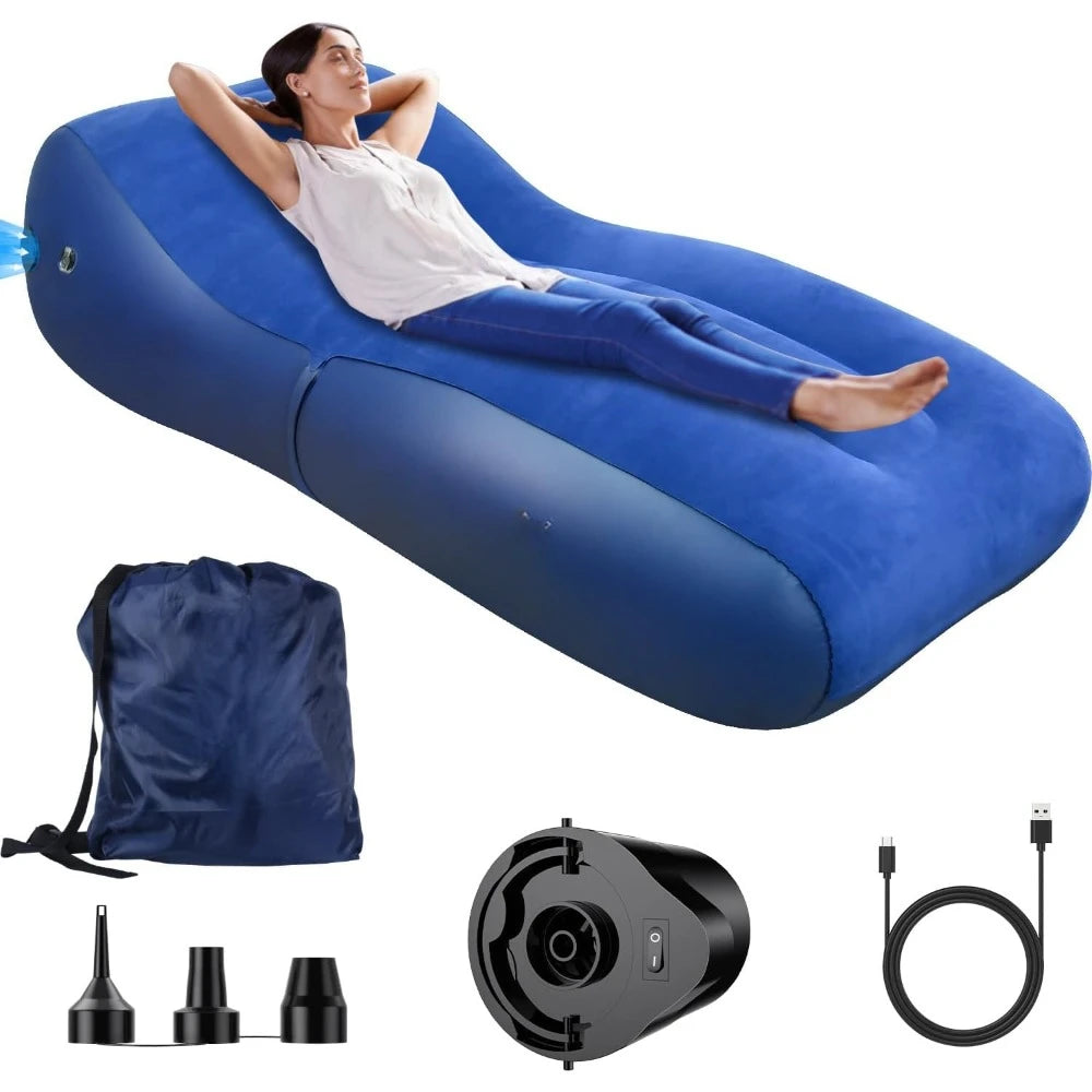 Ultra-Wide 35.4 ”, Self Inflatable Couch w/Built-in Pump