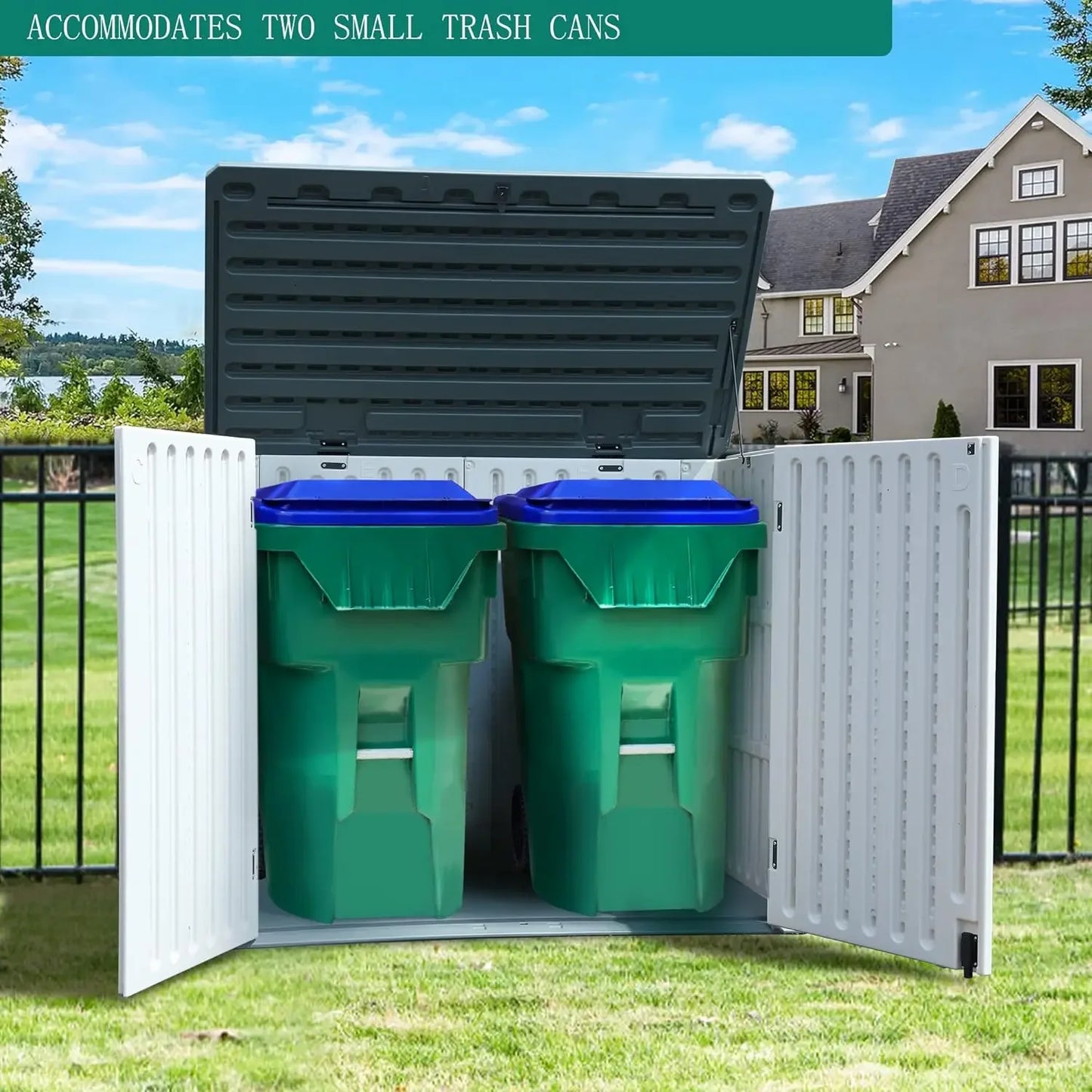 Outdoor Horizontal Storage Sheds w/o Shelf, 35Cu Ft