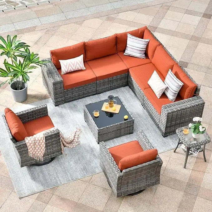 Modular Wicker Patio Sectional Furniture Set