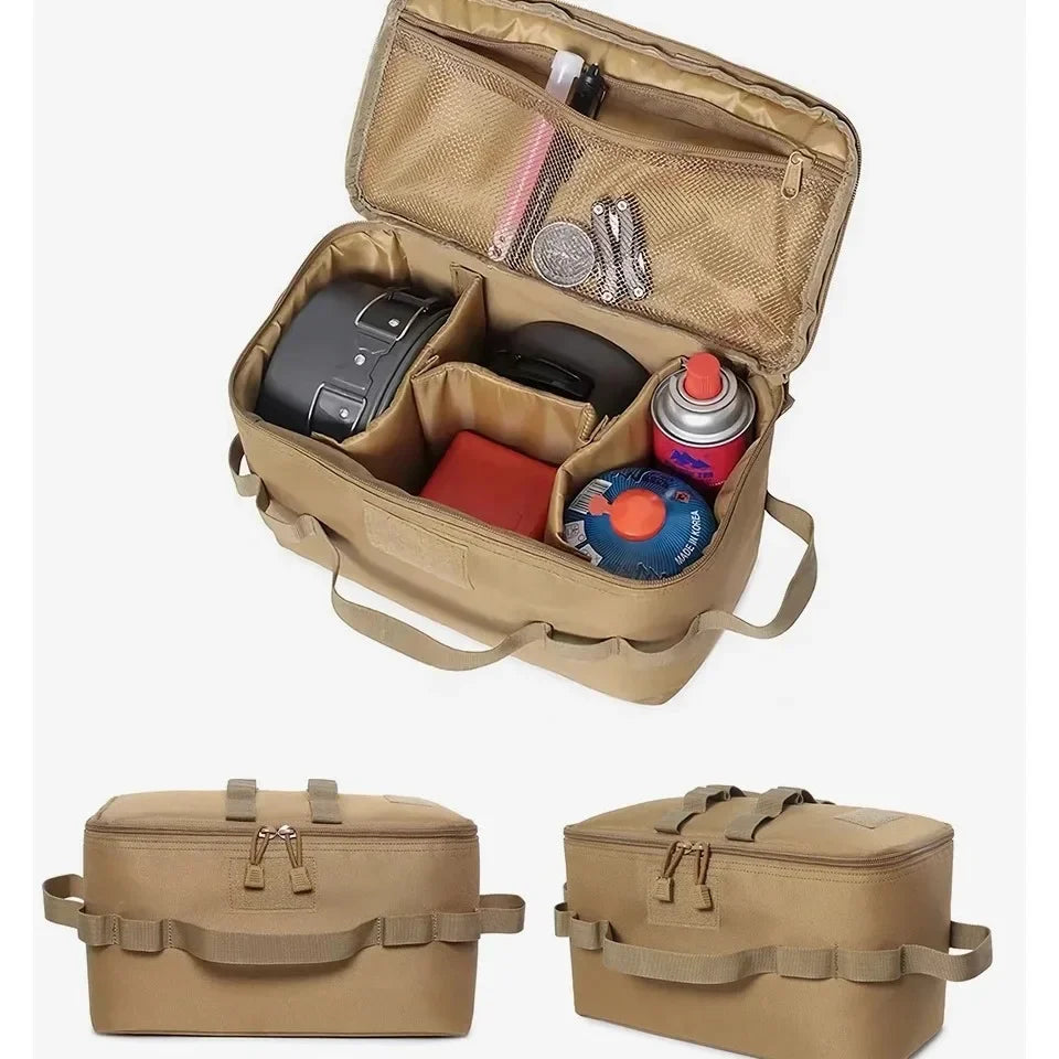 Outdoor Camping Gas Tank Storage Bag Large Capacity Ground Nail Tool Bag Gas Canister Picnic Cookware Utensils Kit Bag Gasmask