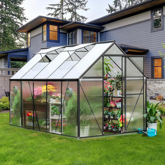 6.2' x 10.2' Polycarbonate Greenhouse Kit