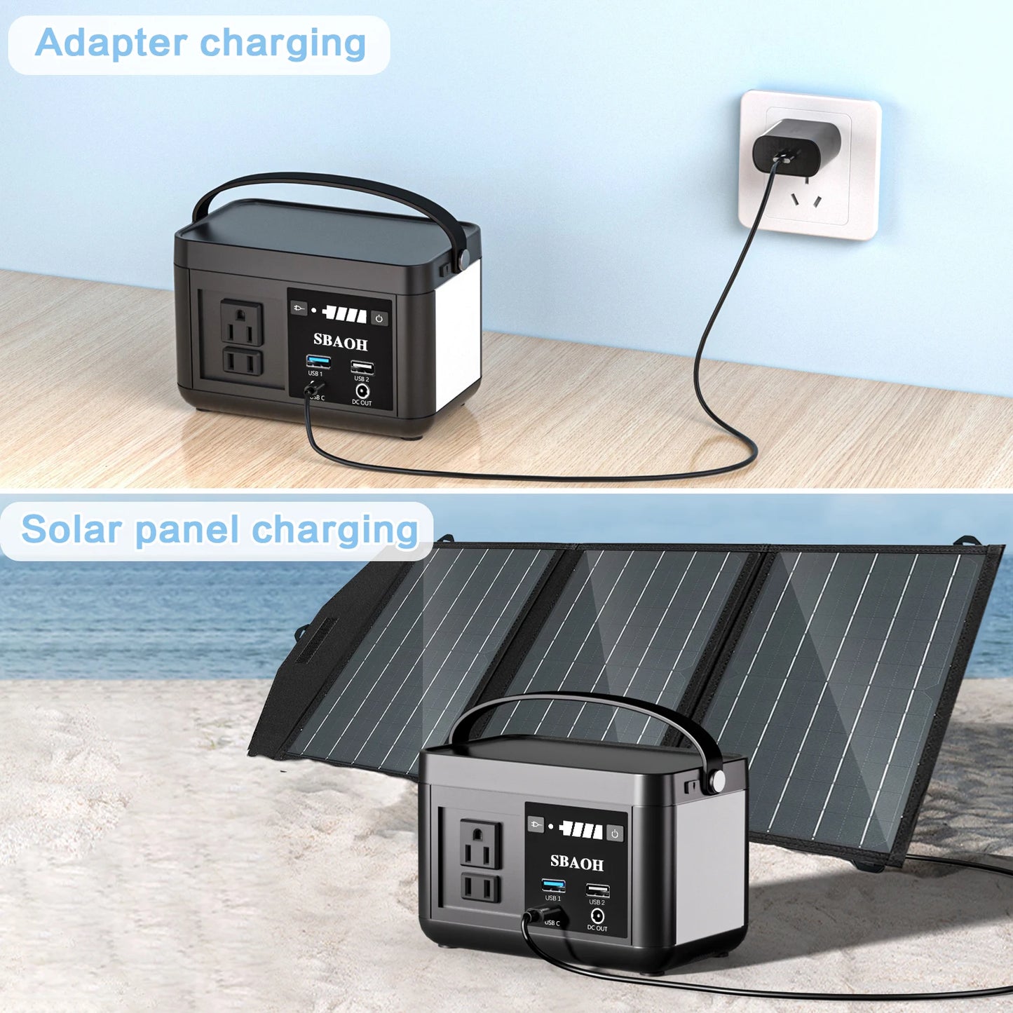 Portable Power Station with 120W AC Output, Power Solar Generator