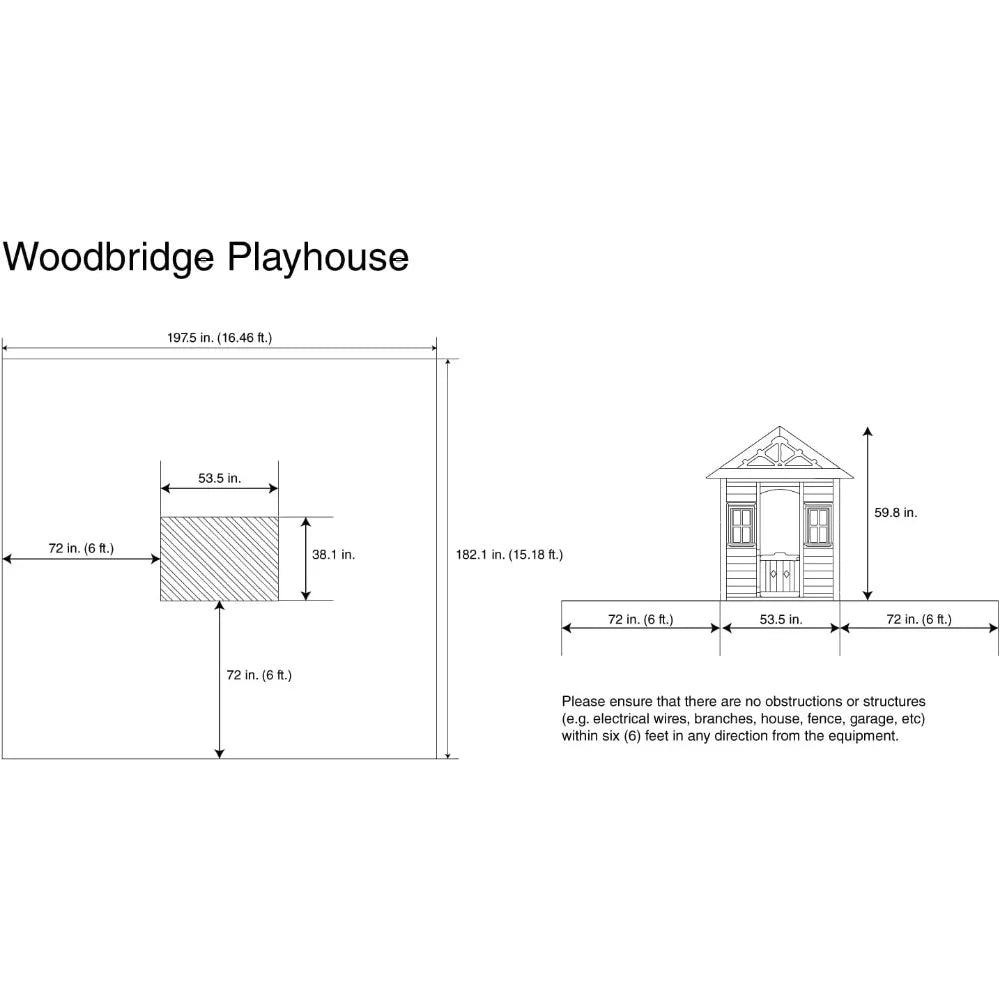 Wooden Backyard Playhouse w/Flower Boxes