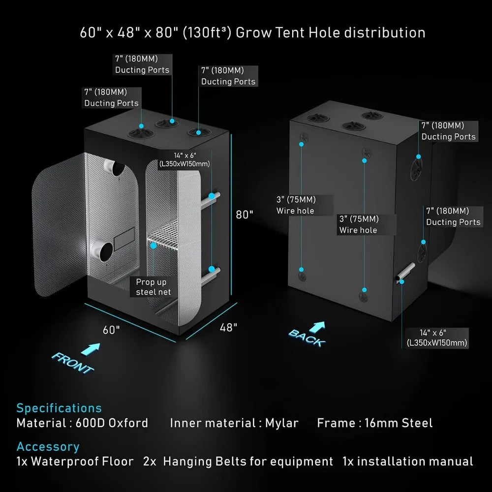 60 "X48" X80 "Growth Tent Indoor