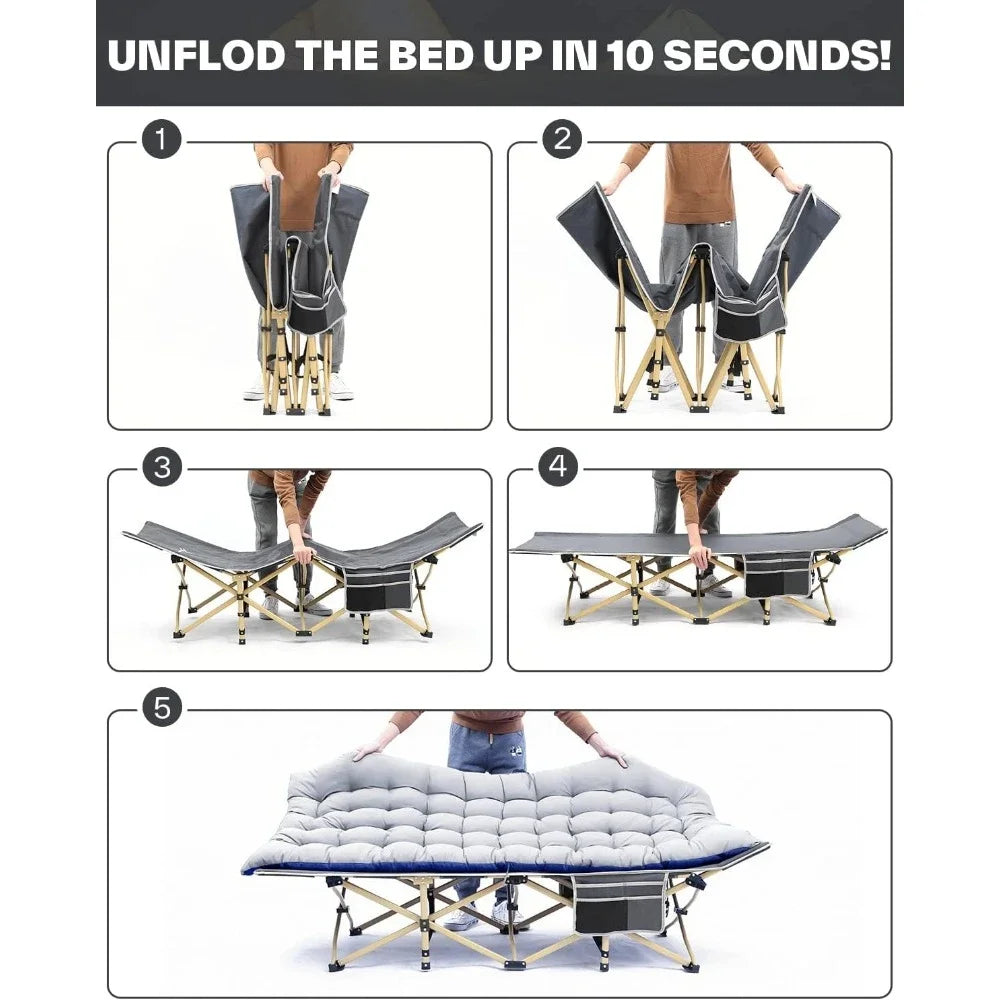 Camping Cots for Adults with Mattress Max Load 450 LBS