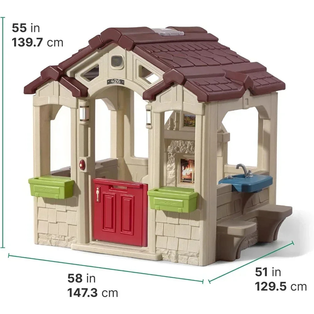 Charming Cottage Kids Playhouse, Indoor/Outdoor Toddlers 2+