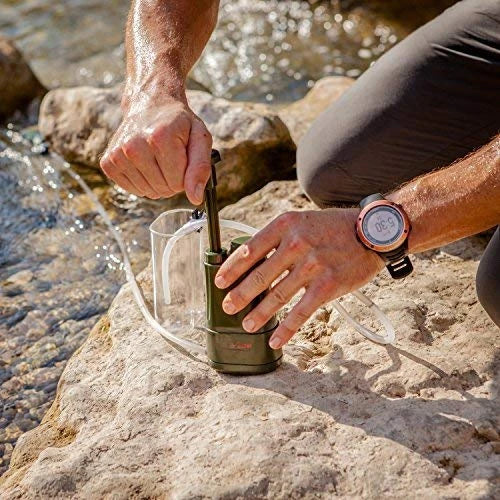 Hand Pump Camping Water Filtration System  12.8oz