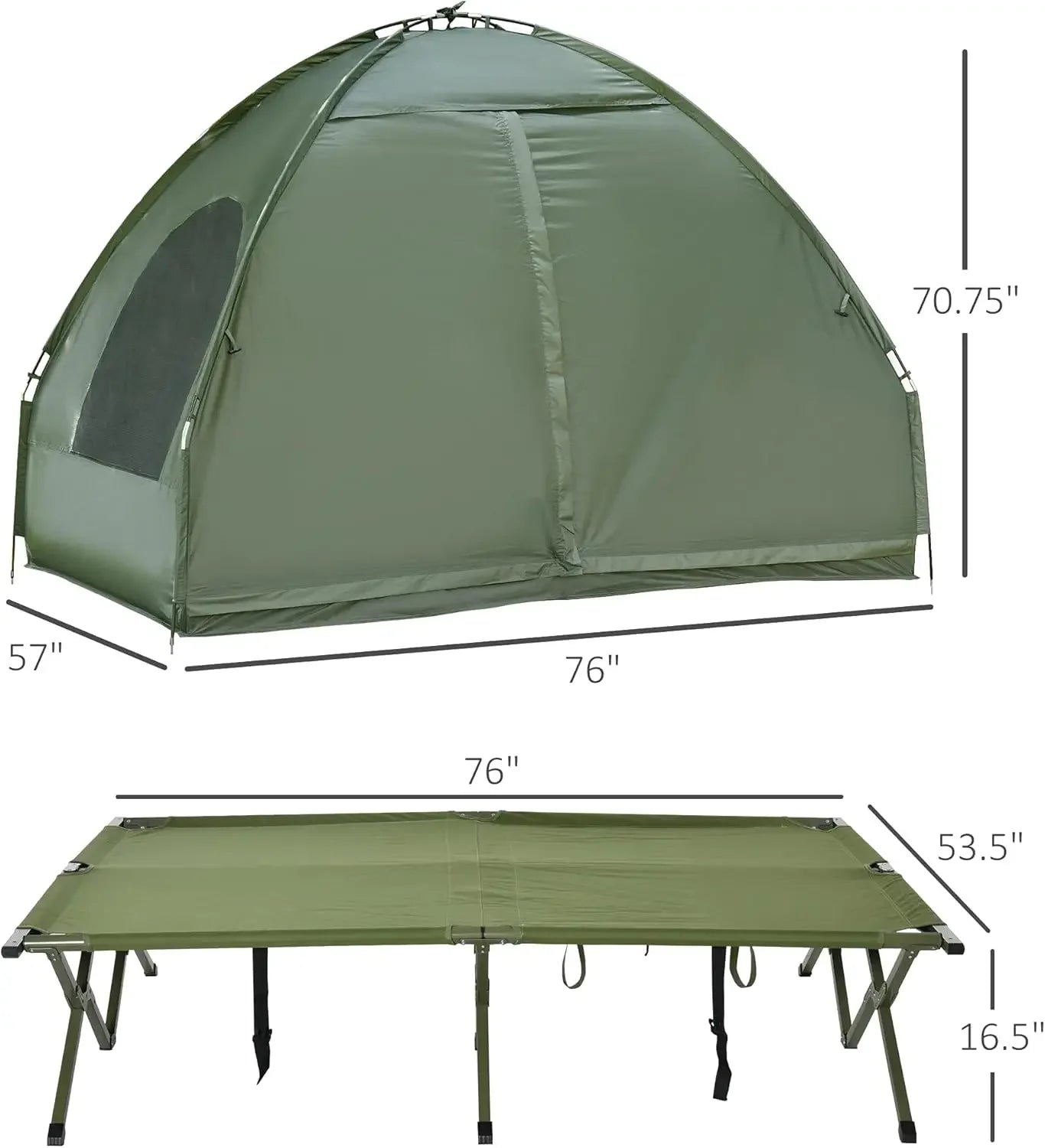 2 Person Camping Cot with Tent,