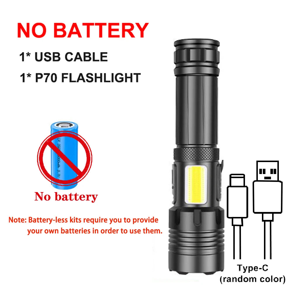 Rechargeable Led Super Bright Flashlight, 7 Modes