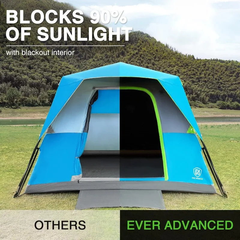 6 Person Blackout Camping Tent w/Rainfly