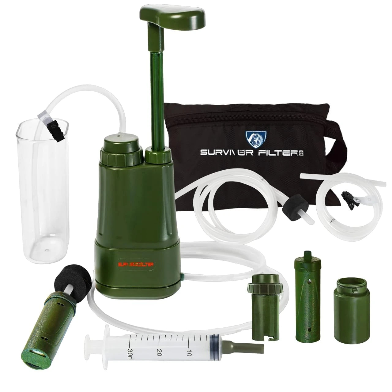 Hand Pump Water Filtration System, with Extra Replacement Filters