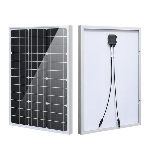 18V 50W Glass Waterproof Solar Panel Charging 12V