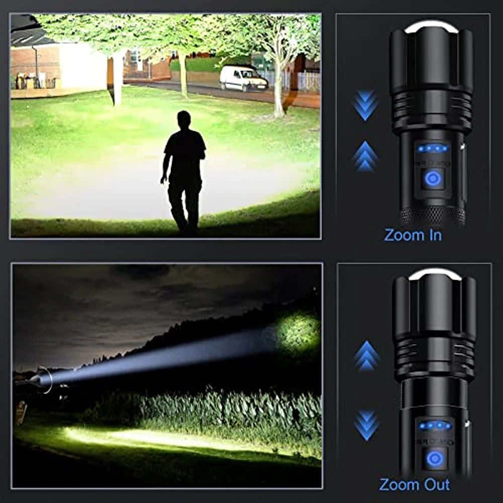 Rechargeable Led Super Bright Flashlight, 7 Modes