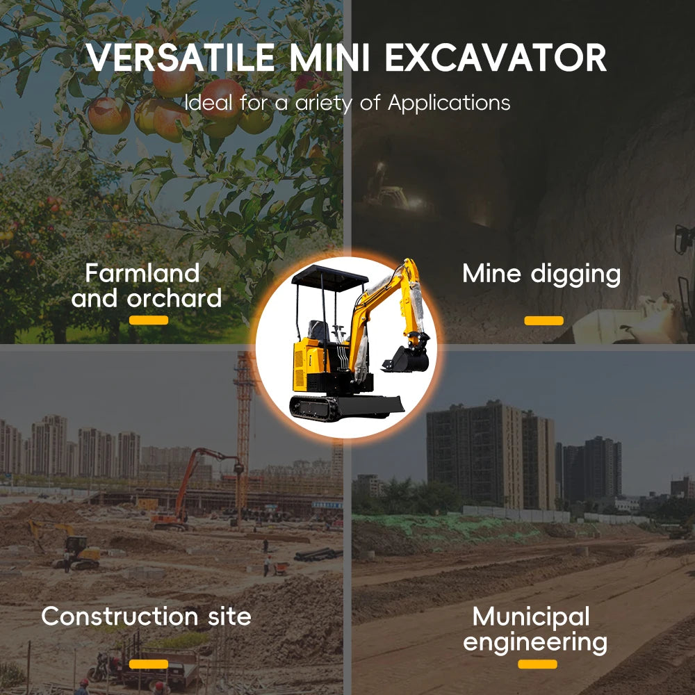 Mini Excavators 1.5 ton Mini Hydraulic Agricultural Digger