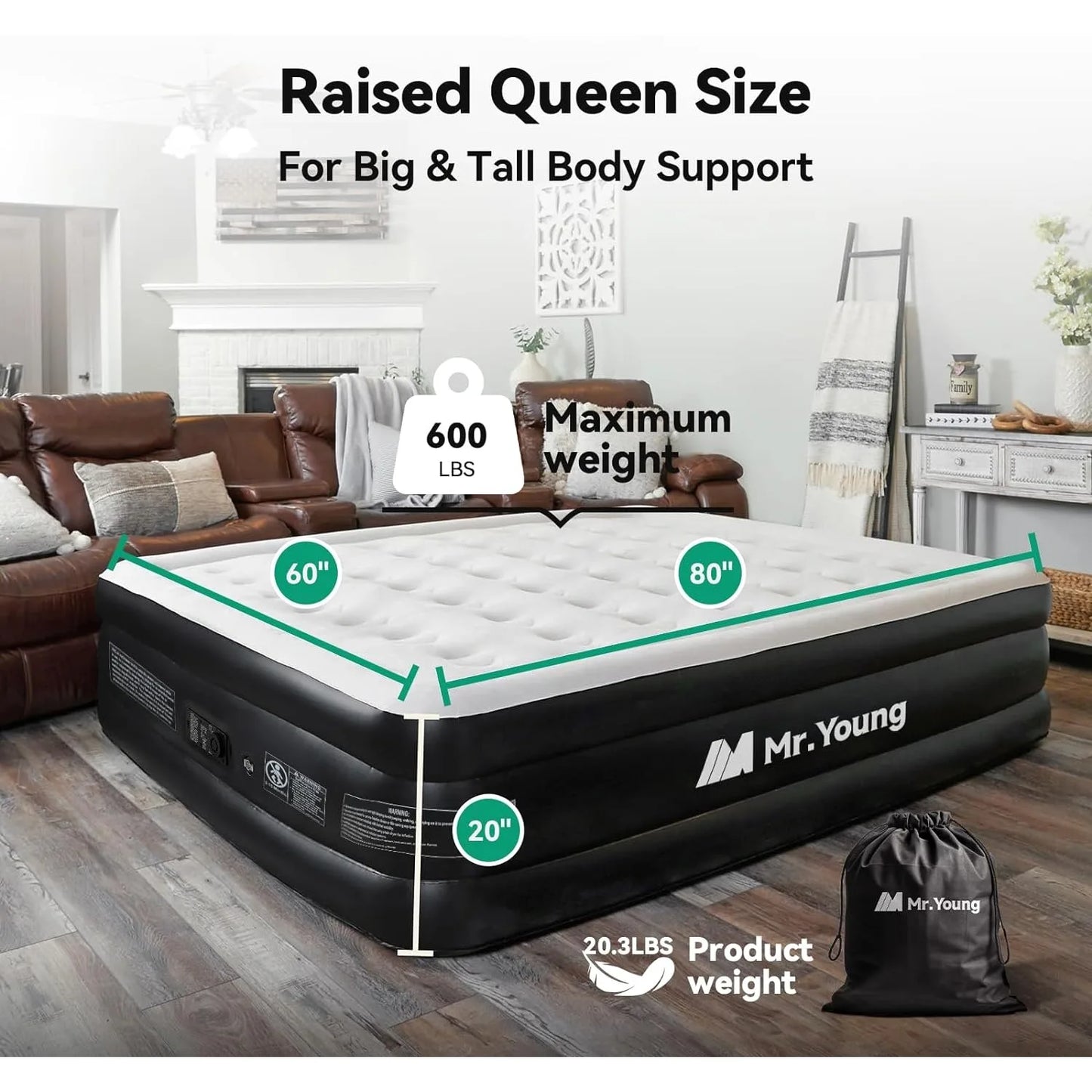 Queen Air Mattress with Built-in Pump