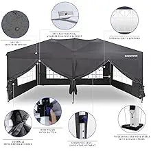 Canopy Tent 10'x20', with 6 Removable Sidewalls,