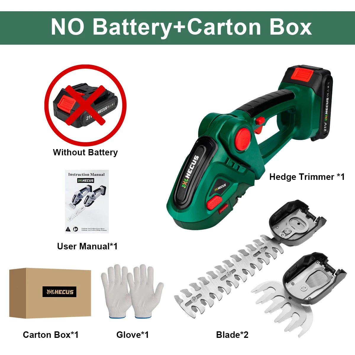 S 2 IN 1 Cordless Electric Hedge Trimmer