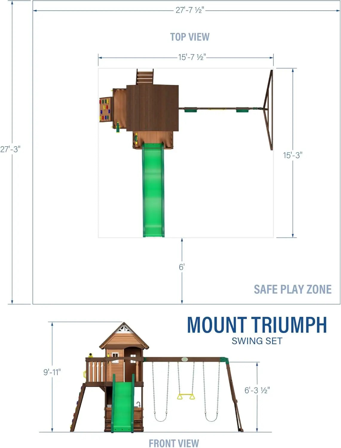 All Cedar Swing Set, Covered Upper Clubhouse,