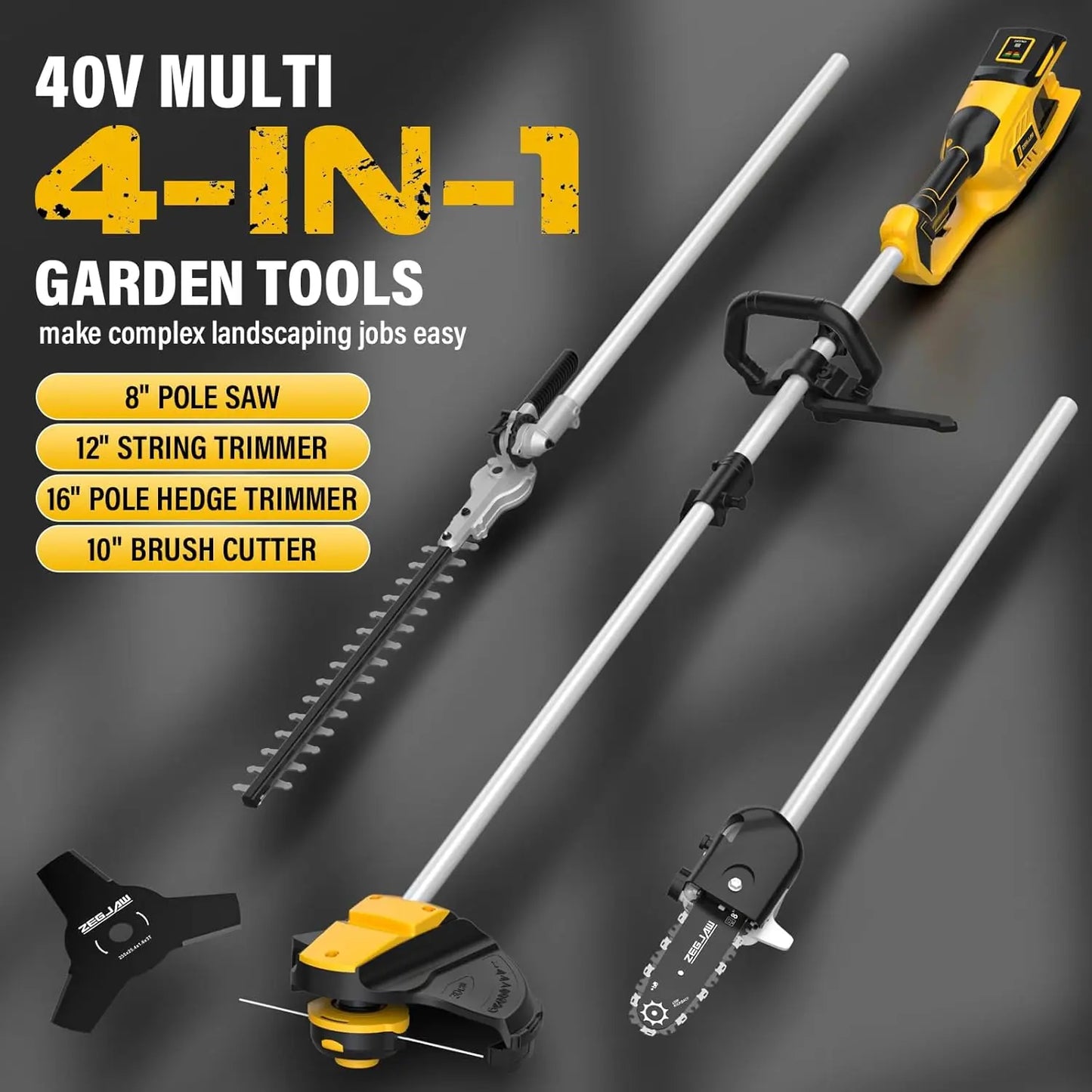 4-in-1 40V Cordless  Multi Garden Tools