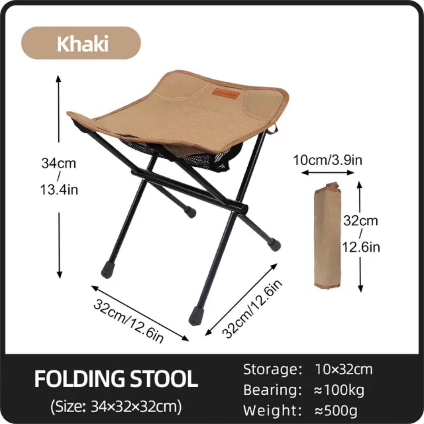 Outdoor Portable Folding Stool Aluminum Alloy Minin  Chair Camping Fishing Chair Picnic Lightweight