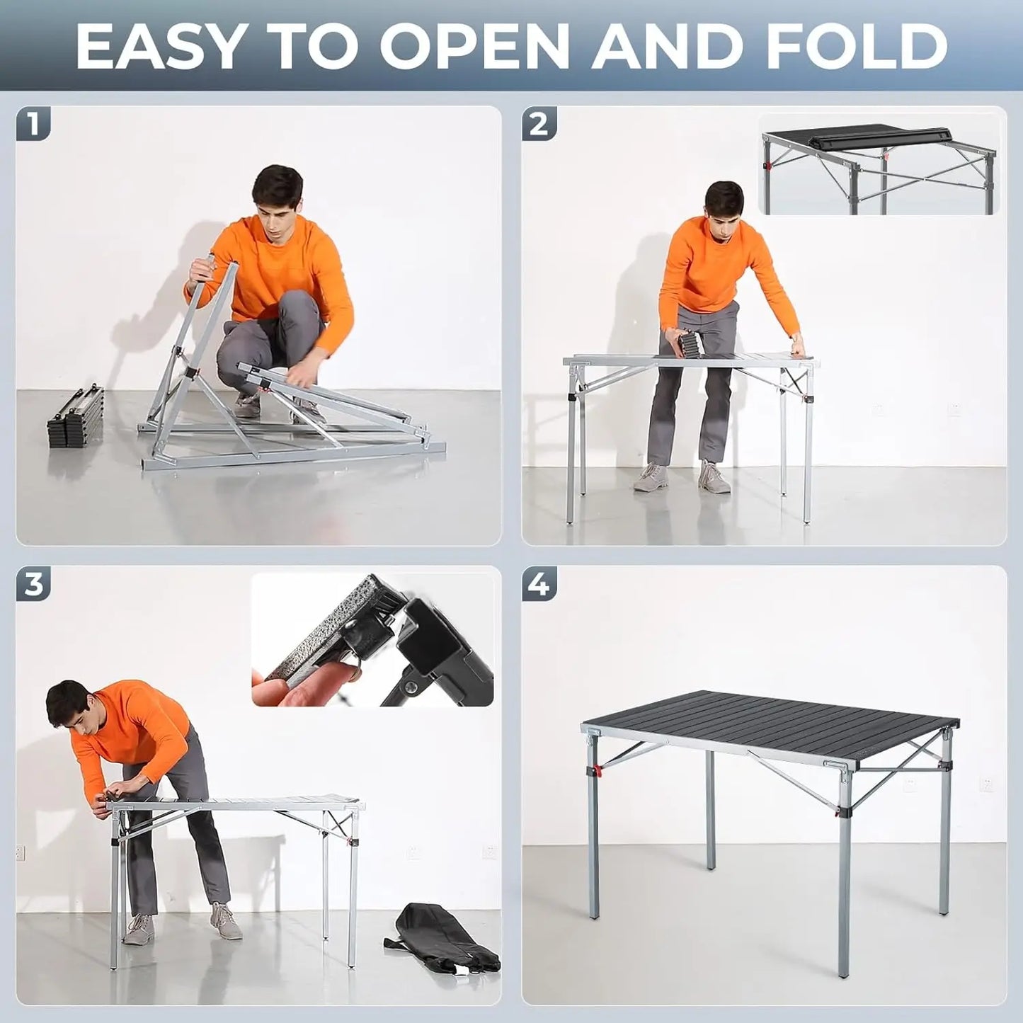 Aluminum Folding Lightweight Roll Portable Table