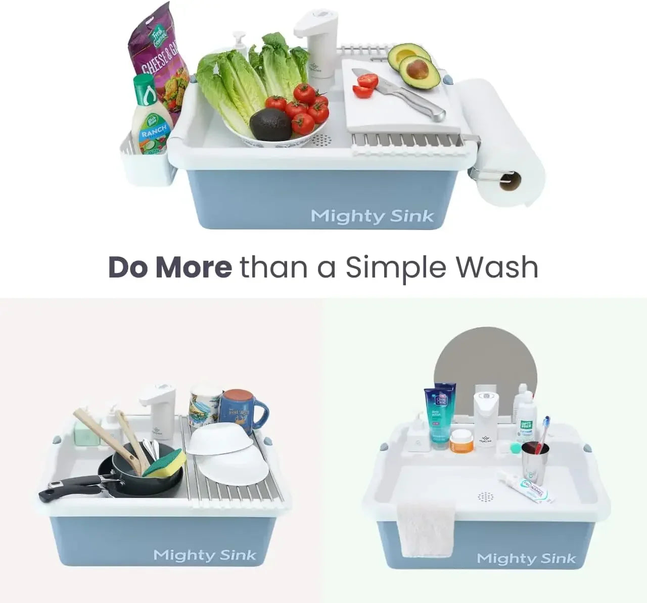 Sink w/Accessories: Patented, Easy Press & Wash