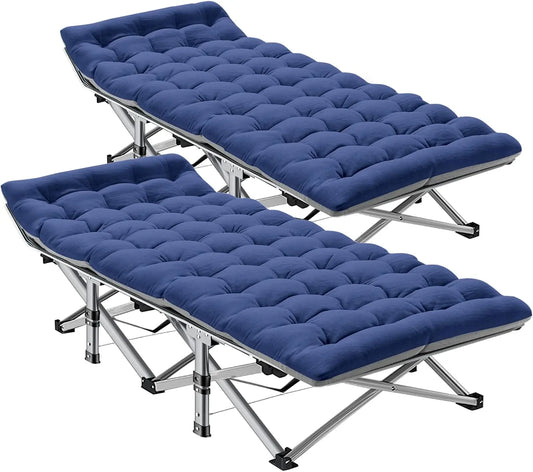 2 Pack Folding Camping Cot W/Mat