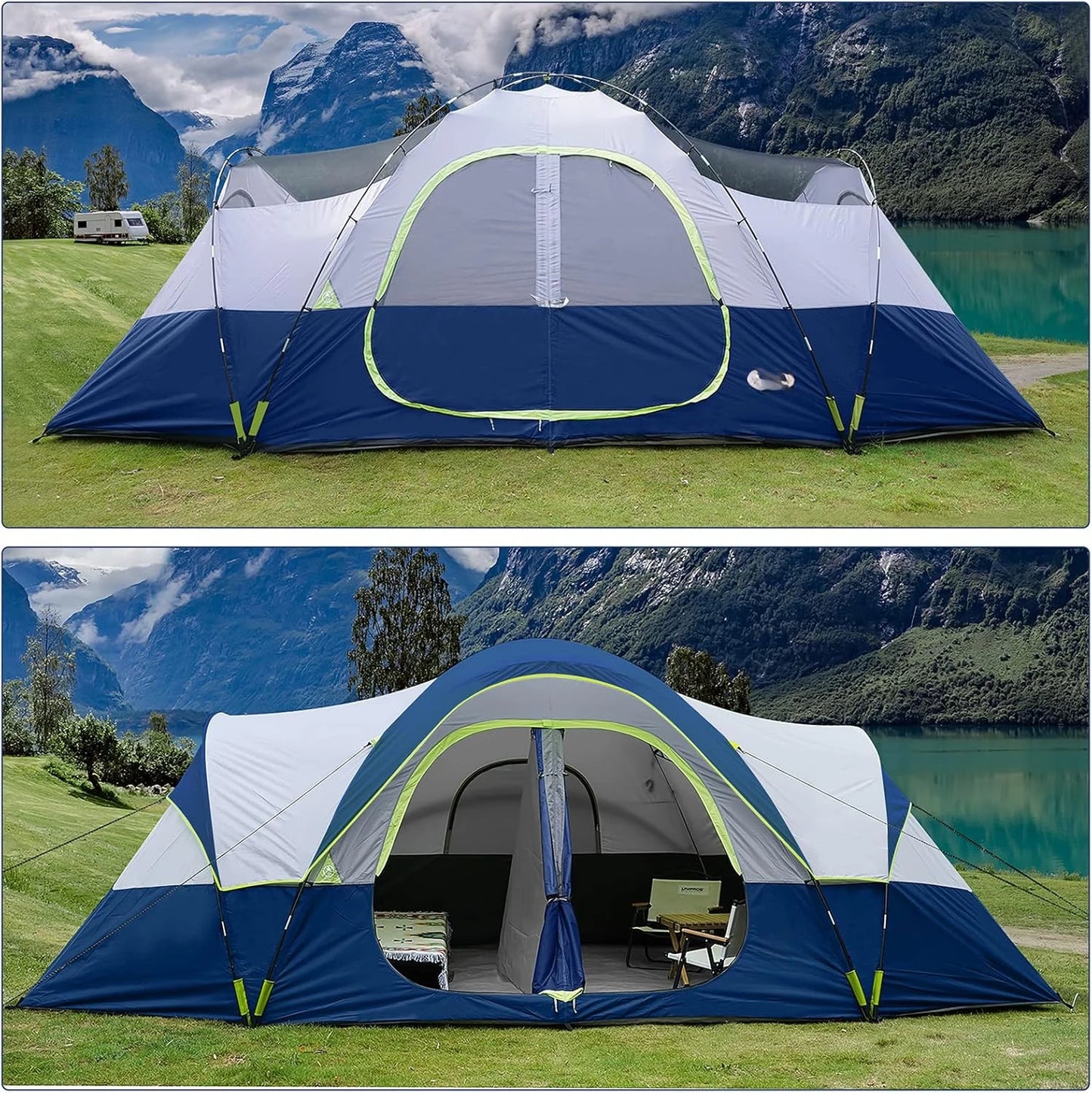 Camping 10-Person, 2 Room, Waterproof Tent