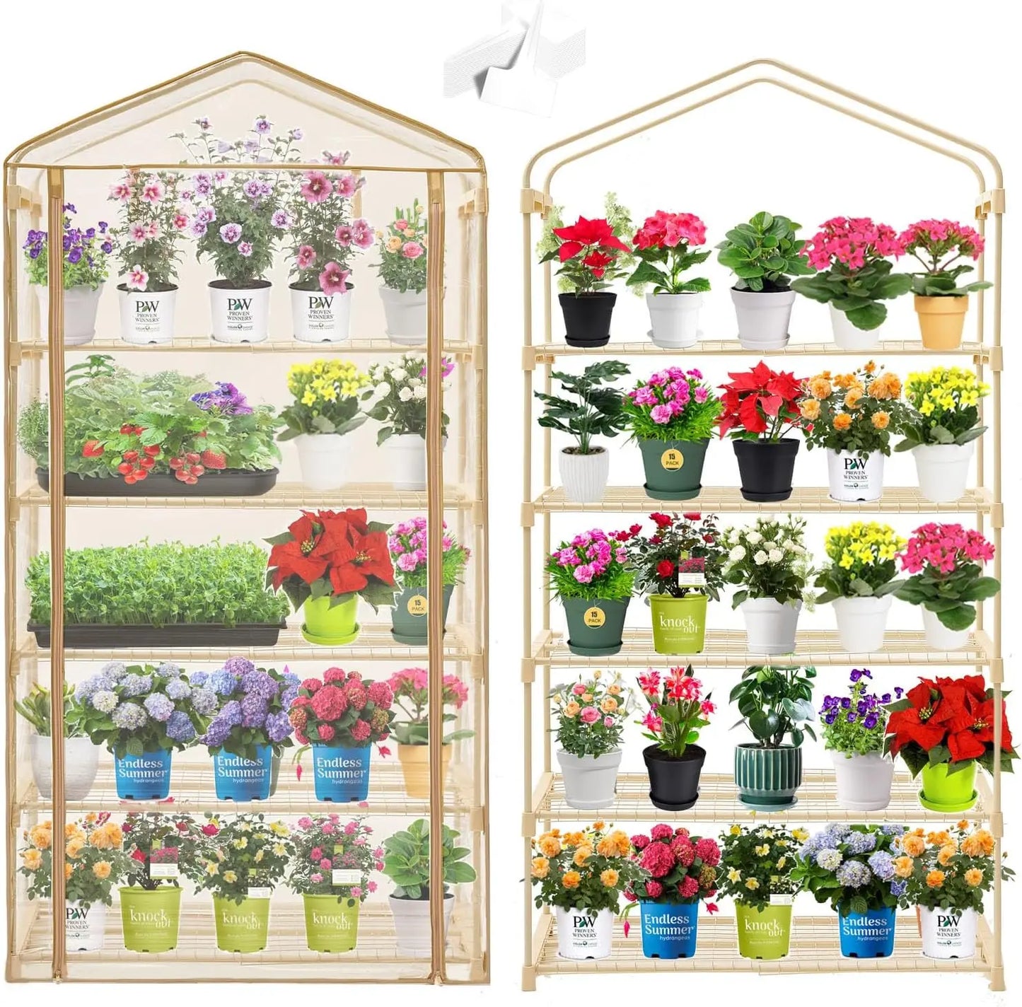 Mini Greenhouse with Grow Light, 4 Tier 27.2" ×19.9"