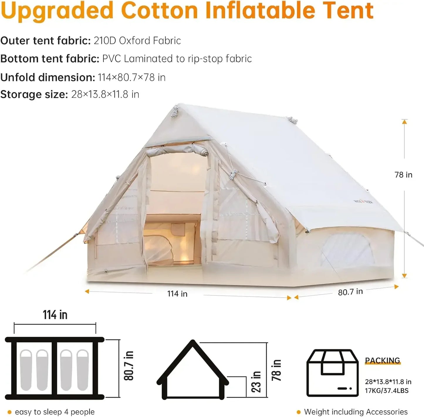 Easy Setup 4 Season  Blow Up Tent