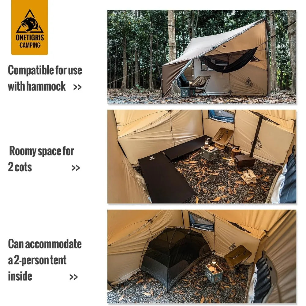 Large Spacious 4 Person Tent with Stove Jack,