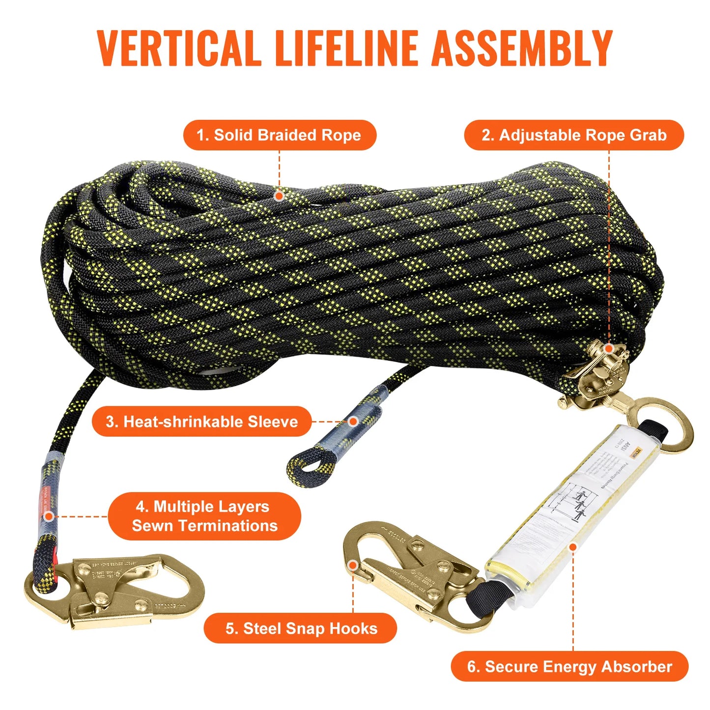 Vertical Lifeline 150ft Outdoor Climbing Rope