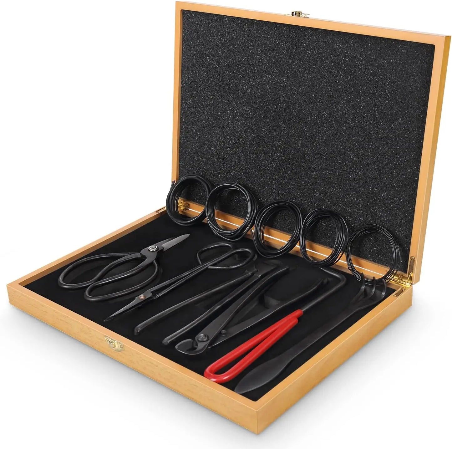 Bonsai Tools Set With Wood Box 12Pcs