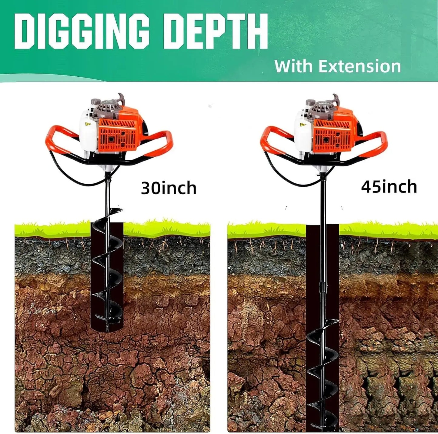 63cc Gas Powered Auger Post Hole Digger