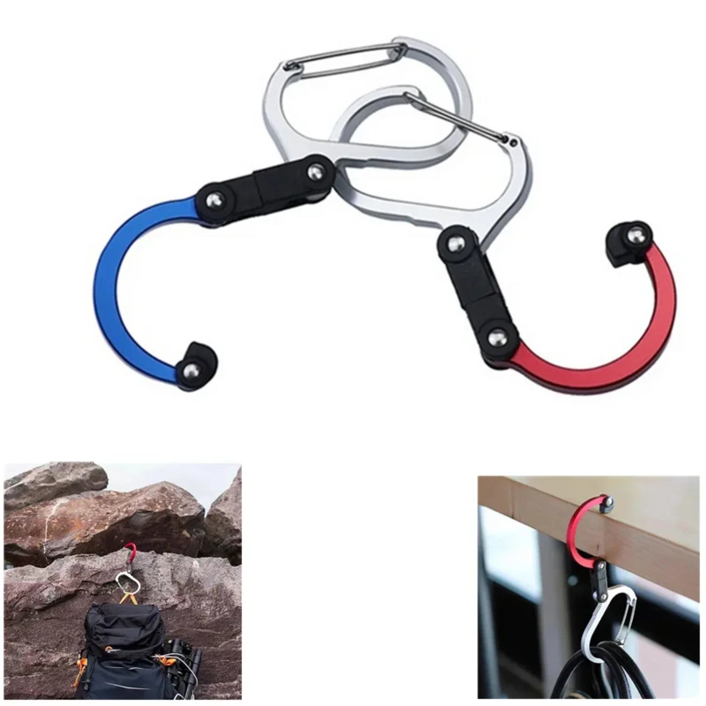 Hybrid Gear Clip Carabiner Rotating Hook Strong Clips