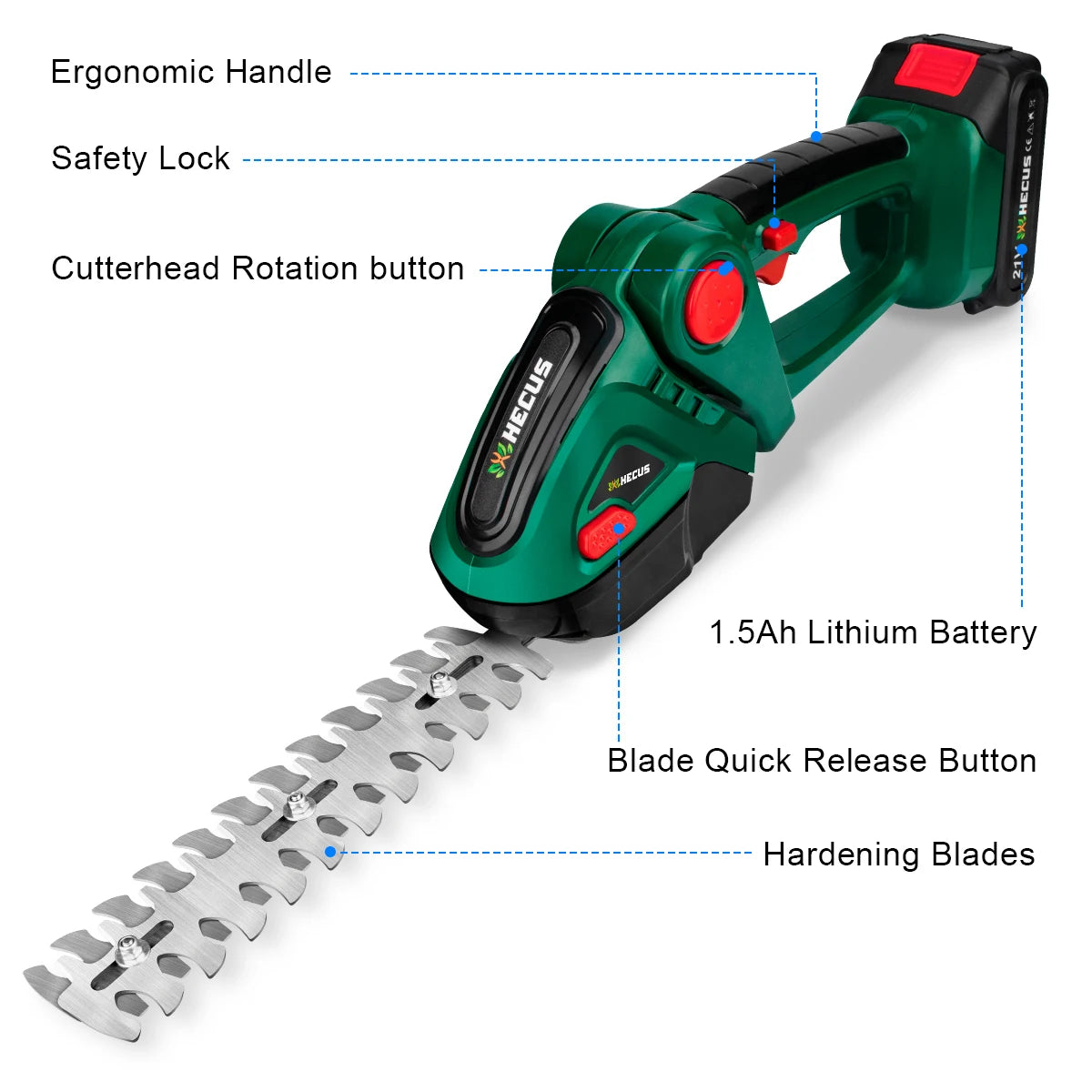 S 2 IN 1 Cordless Electric Hedge Trimmer