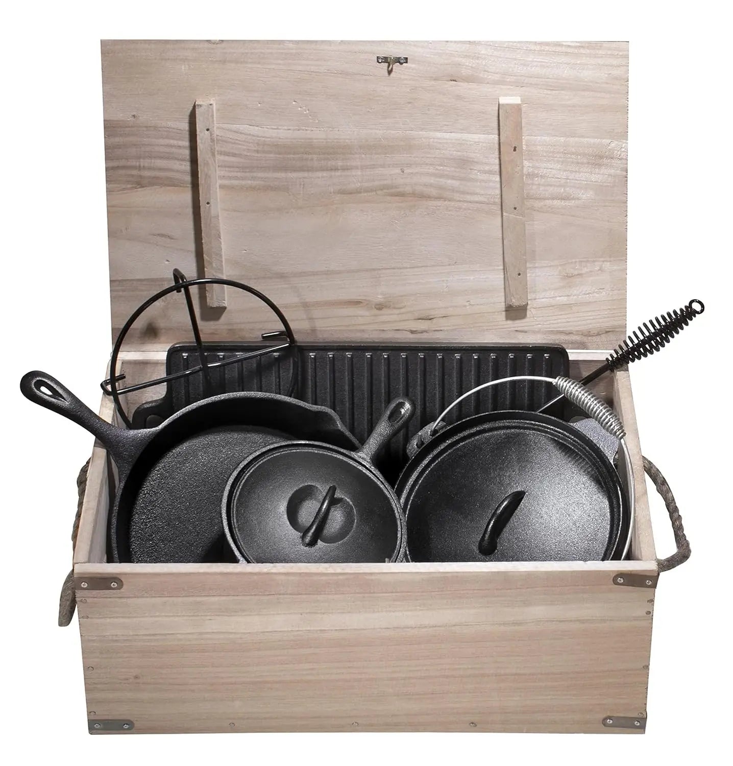 Cooking Set Of 7. Pre Seasoned Cast Iron Pots And Pans