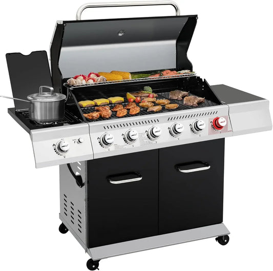 6-Burner Propane Gas Grill w/Sear & Side Burners