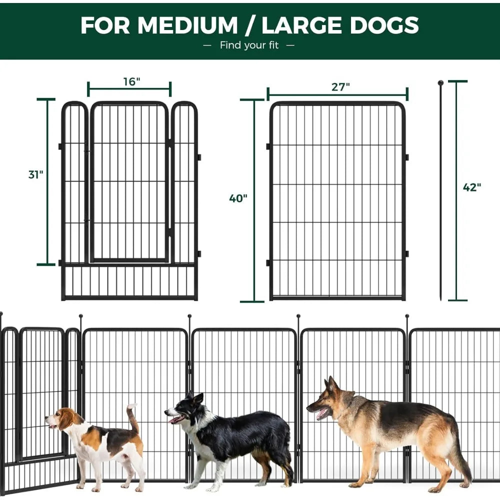 Dog Playpen for Yard, RV Camping, 40 inch, 8 Panels