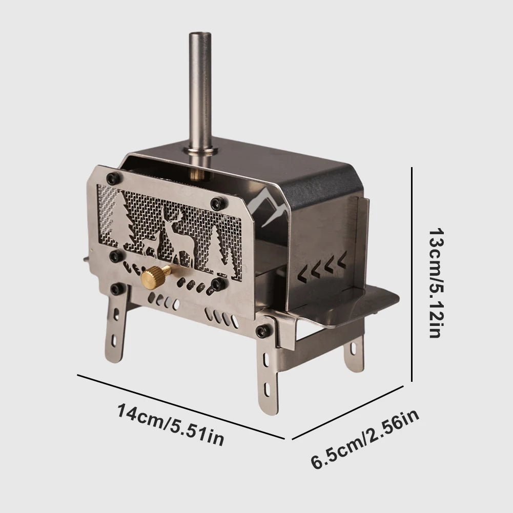 Stainless Steel Wood Stove with Chimney