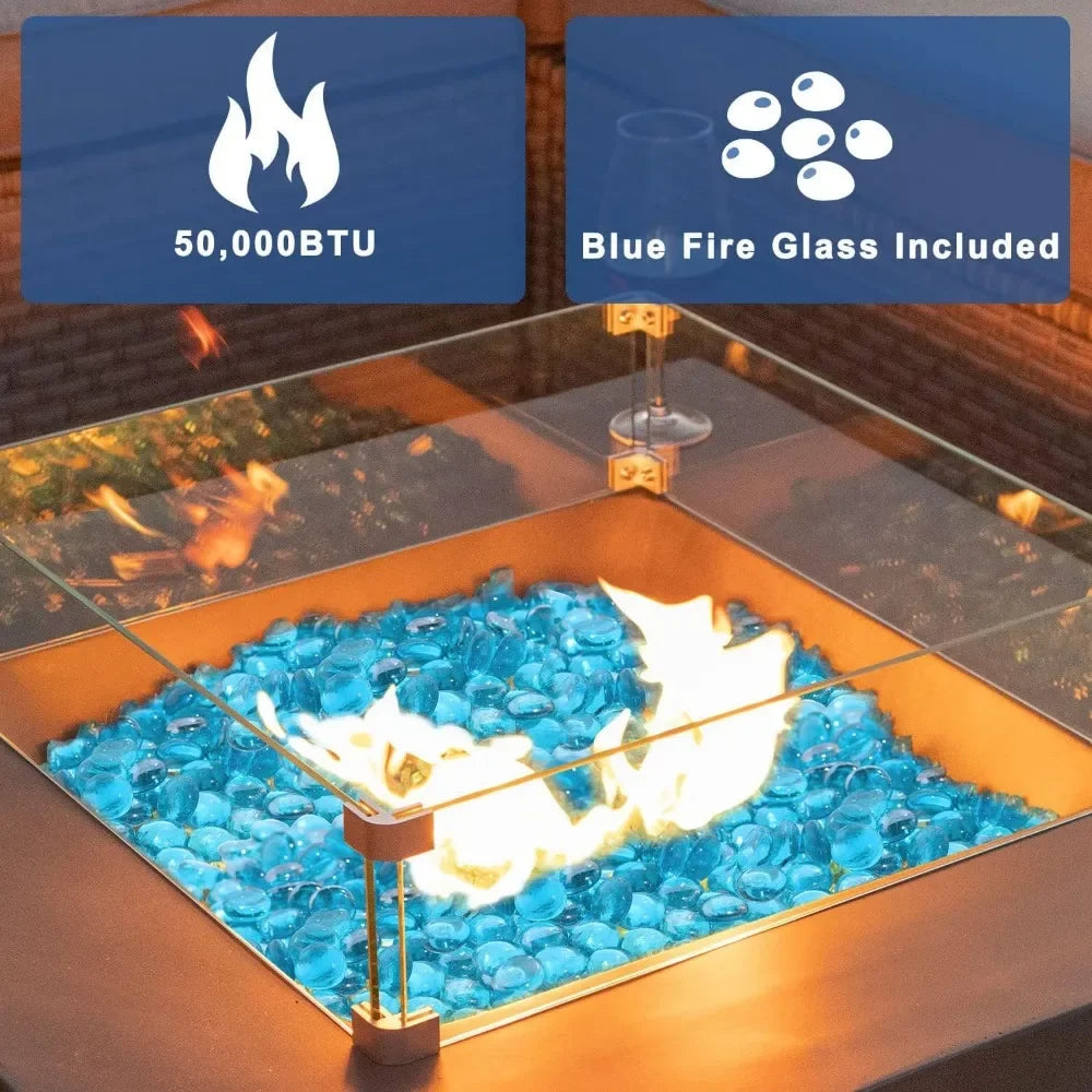 Propane Fire Pit Table w/50,000 BTU Stainless Steel Burner